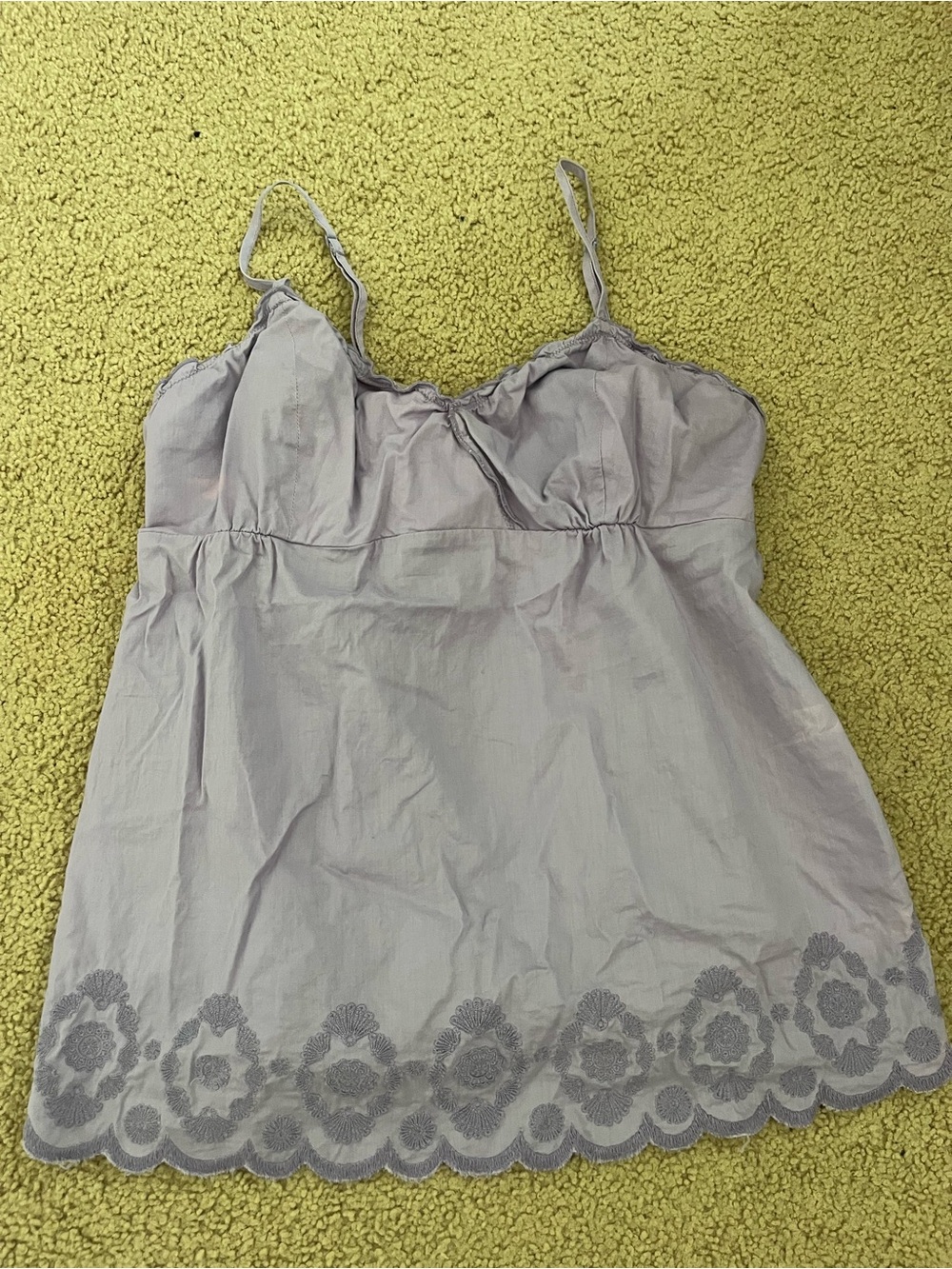 Lavender Embroidered Floral Patterned Babydoll Camisole Top - Picture 2 of 6